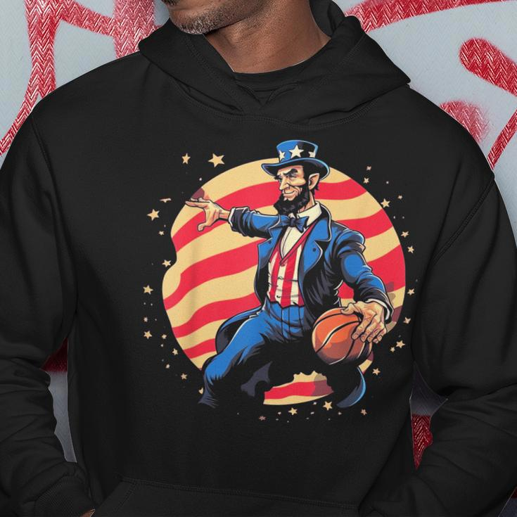 Abraham Lincoln Usa Fourth 4Th Of July Funny Basketball Hoodie Unique Gifts