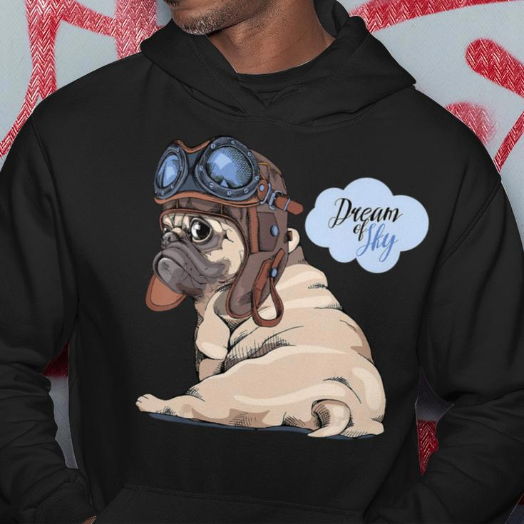 Adorable Beige Puppy Pug In Pilot He Hoodie Unique Gifts