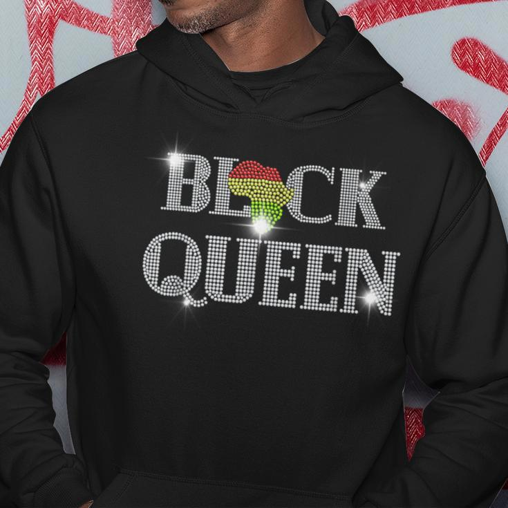 Afro Woman Black Queen Bling Rhinestone Black Queen Diamond Hoodie Unique Gifts