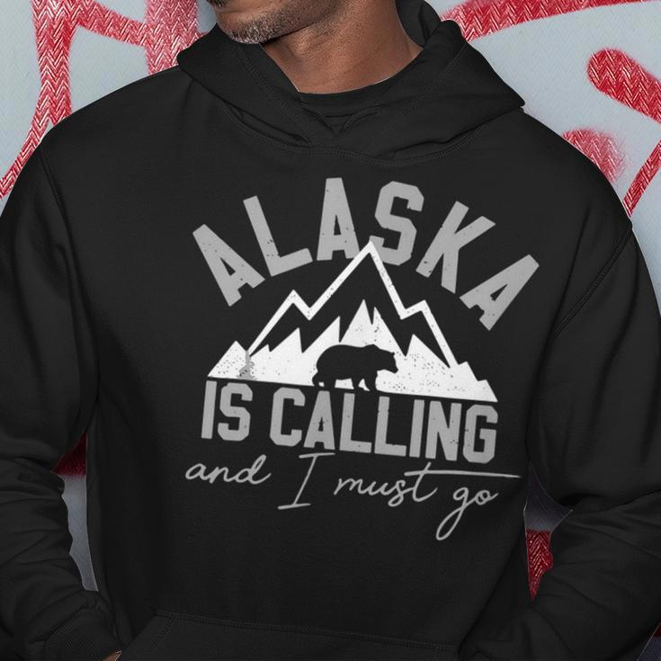 Alaska Is Calling And I Must Go Grizzly Bear Mountains Hoodie Unique Gifts