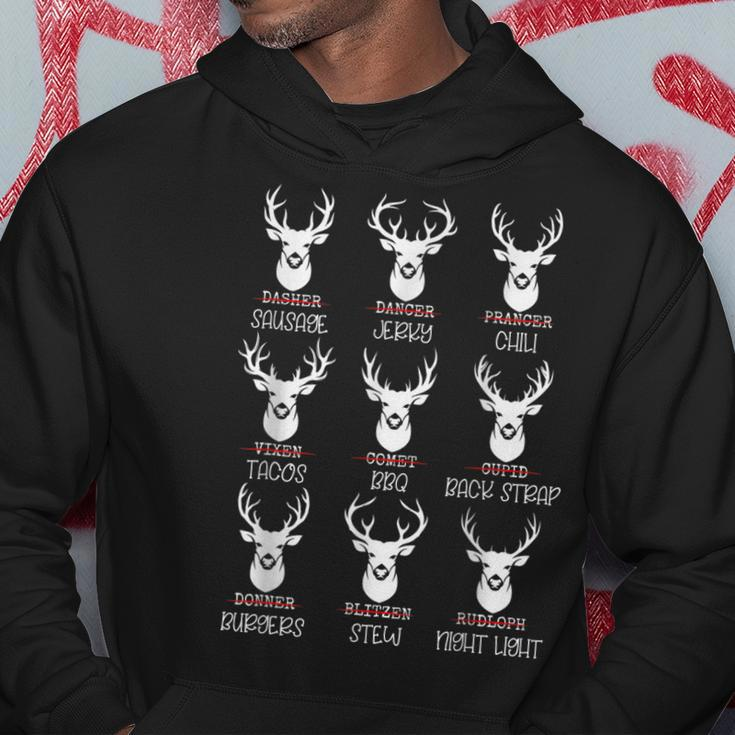 All Of Santas Reindeer For Food As Seen By Hunter Bbq Grill Hoodie Unique Gifts