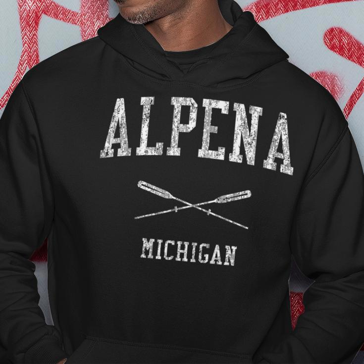 Alpena Michigan Mi Vintage Nautical Sports Hoodie Unique Gifts