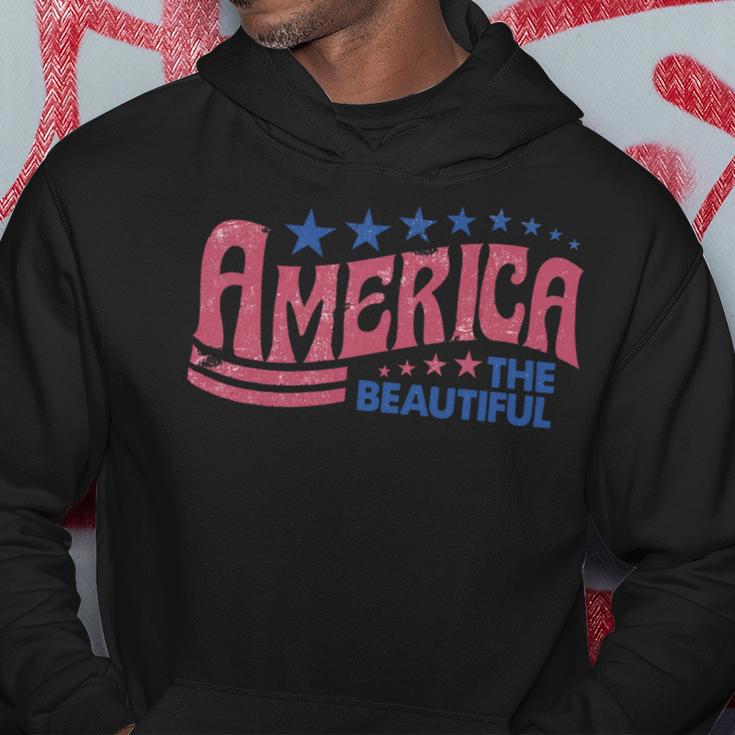 America The Beautiful Retro Vintage American 4Th Of July Hoodie Unique Gifts