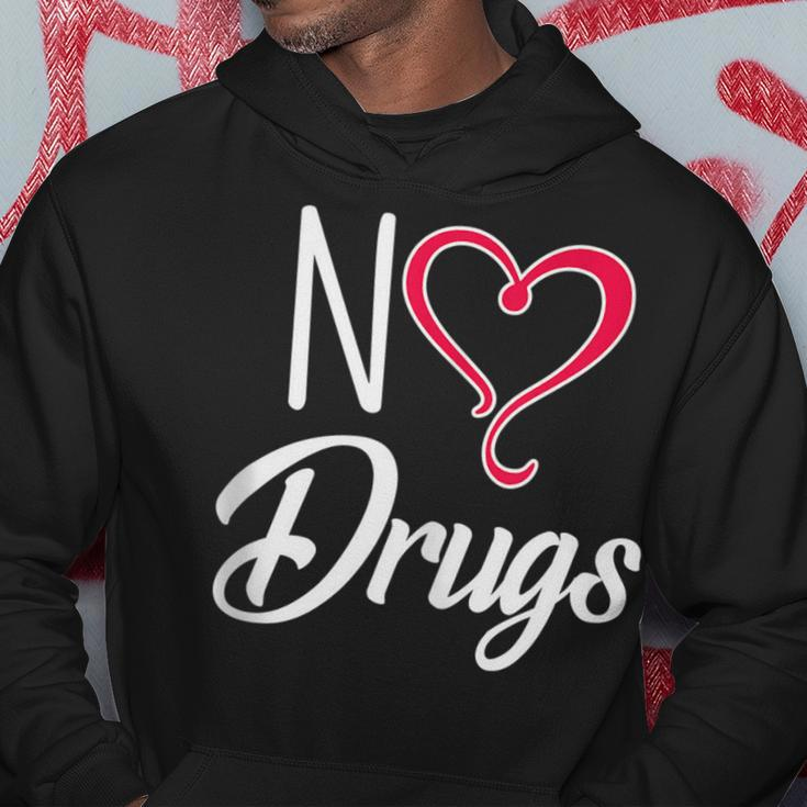 Anti Drug And Alcohol No Drugs Heart Shape Red Ribbon Hoodie Unique Gifts