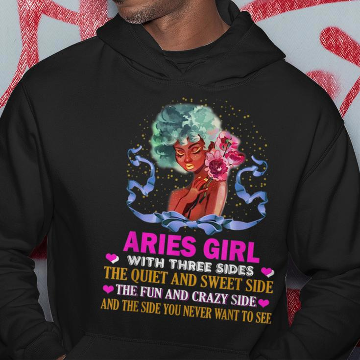 Aries Girl Has Three Sides Birthday Aries Funny Gifts Hoodie Unique Gifts
