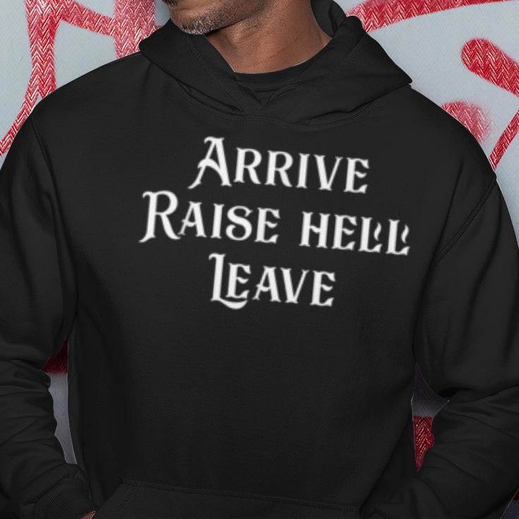Arrive Raise Hell Leave Funny Wrestling Wrestling Funny Gifts Hoodie Unique Gifts