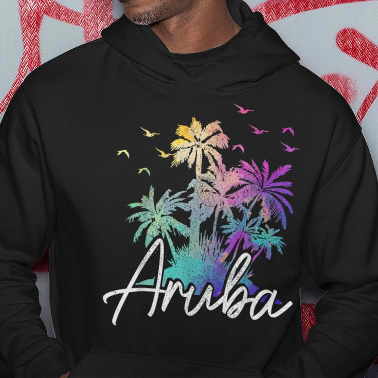 Aruba Beach Vintage Palm Trees Vacation Aruba Funny Gifts Hoodie Unique Gifts