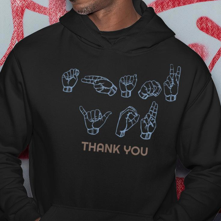 Asl American Sign Language Thank You Hoodie Unique Gifts