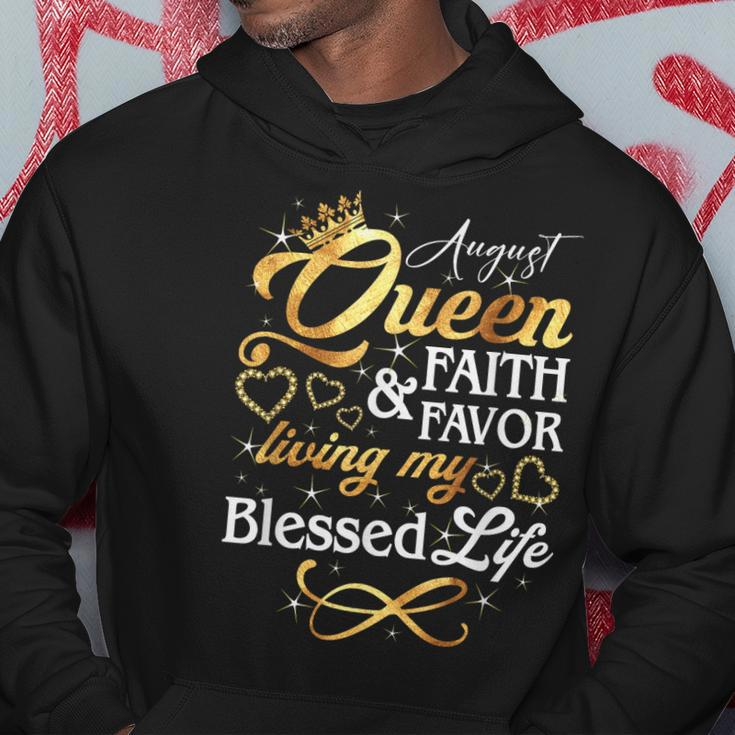 August Queen Living My Blessed Life Birthday Queen Crown Hoodie Unique Gifts