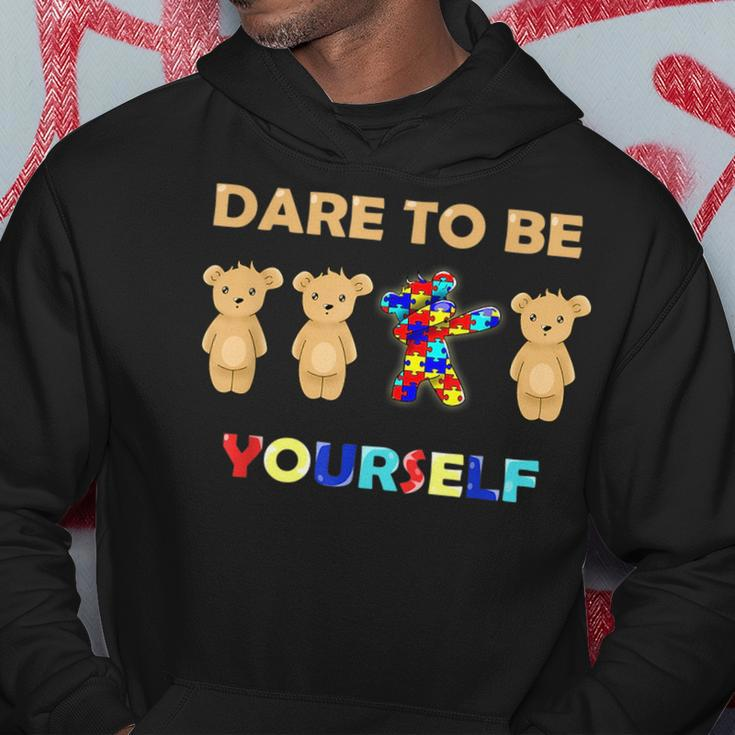 Autism Awareness Bear Dabbing Dare To Be Yourself Hoodie Unique Gifts