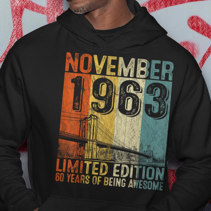 Awesome Since November 1963 Vintage 60Th Birthday Men Hoodie Funny Gifts