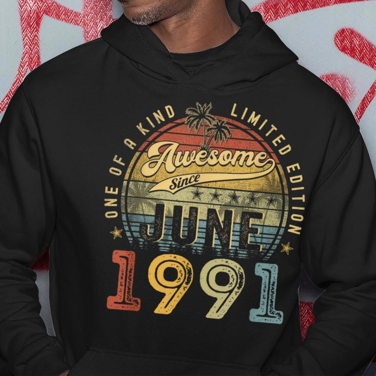 Awesome Since June 1991 Vintage 32Nd Birthday Party Retro Hoodie Unique Gifts