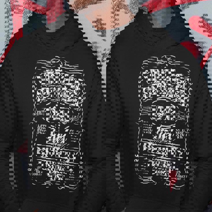 Awesome Since September 1943 Vintage 80Th Birthday Gifts Men 80Th Birthday Funny Gifts Hoodie Unique Gifts