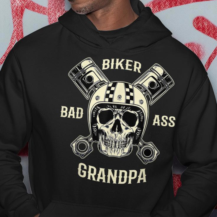 Bad Ass Biker Grandpa Motorcycle Fathers Day Gift Gift For Mens Hoodie Unique Gifts