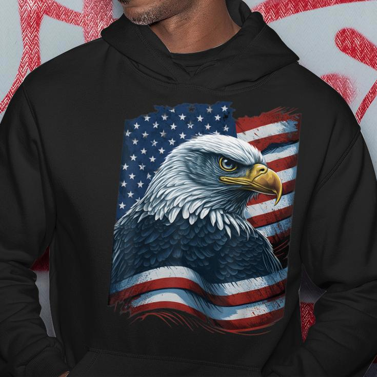 Bald Eagle Proud Patriotic American Us Flag 4Th Of July Hoodie Unique Gifts