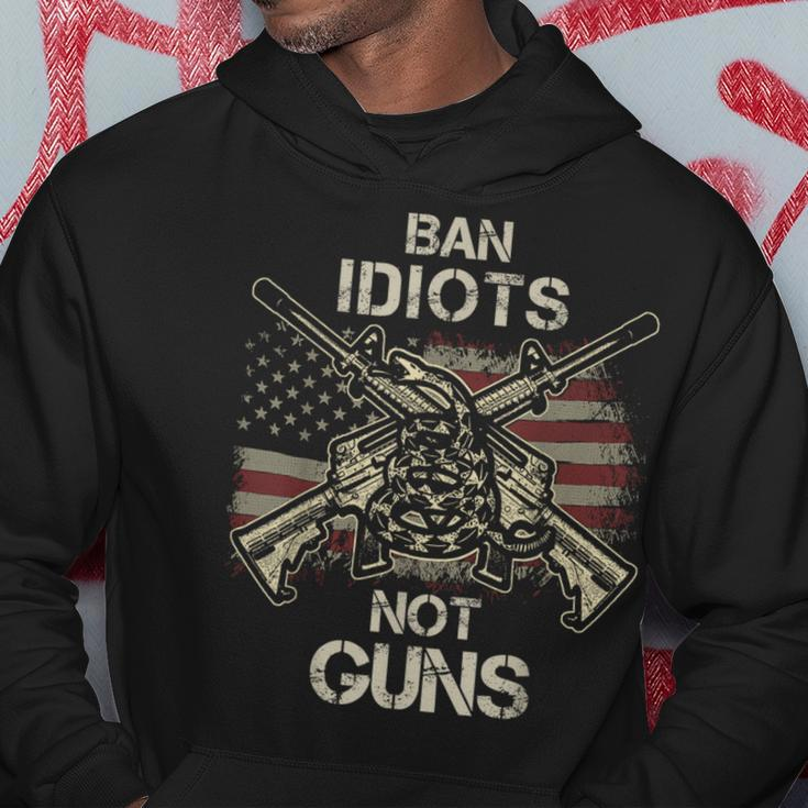 Ban Idiots Not Guns American Flag Gun Quote Idea Hoodie Unique Gifts