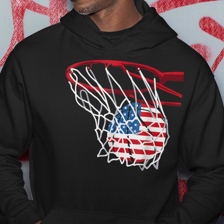 Basketball 4Th Of July American Flag Patriotic Men Boys Usa Hoodie Unique Gifts