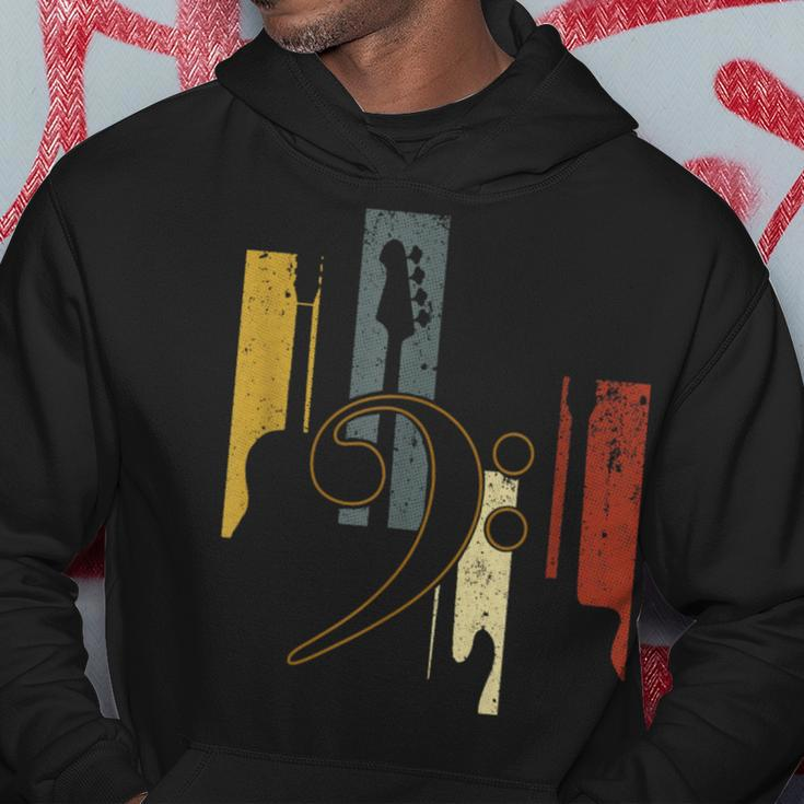 Bass Clef Vintage Bass Guitar Players Music Vintage Guitar Hoodie Unique Gifts