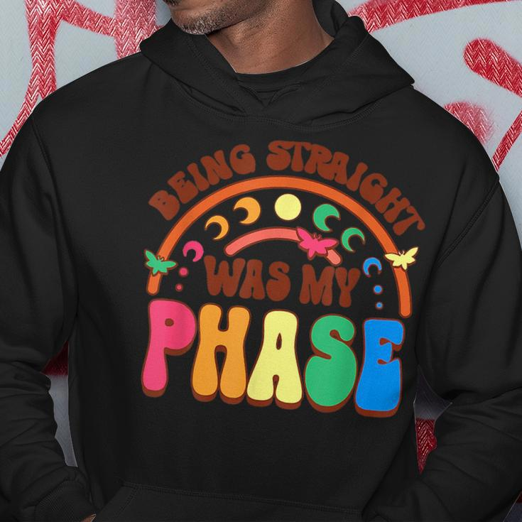 Being Straight Was My Phase Groovy Lgbt Pride Month Gay Les Hoodie Unique Gifts