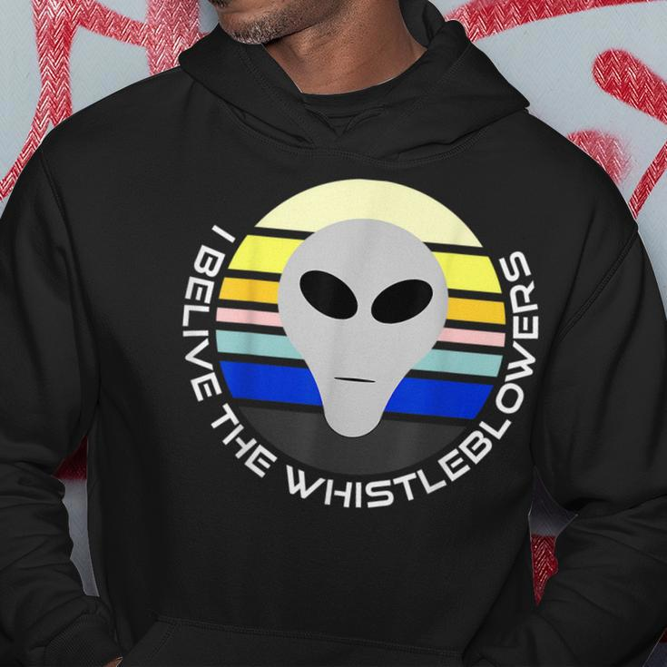 Believe The Whistleblowers Retro Vintage Style Alien Design Believe Funny Gifts Hoodie Unique Gifts