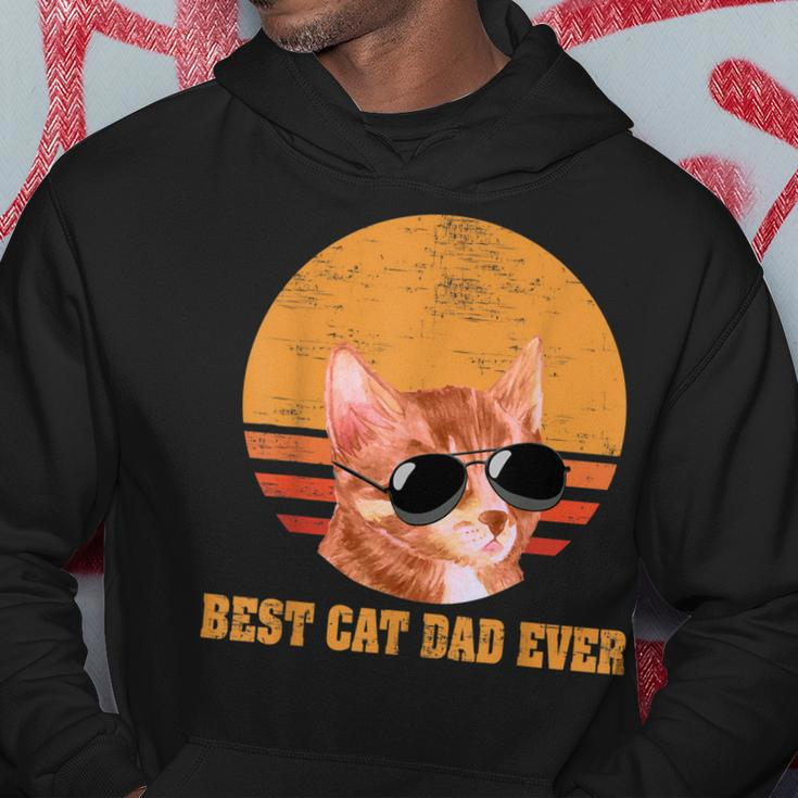 Best Cat Dad Ever Men Funny Vintage Cat Lover Hoodie Unique Gifts