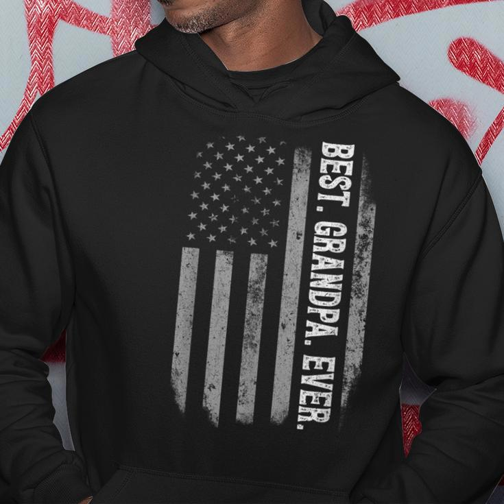 Best Grandpa Ever Vintage American Flag Fathers Day Gift Hoodie Unique Gifts