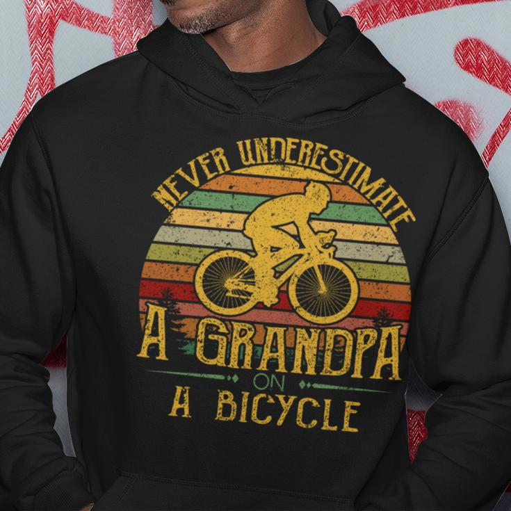 Bicycle Grandpa Never Underestimate A Grandpa On A Bicycle Hoodie Funny Gifts