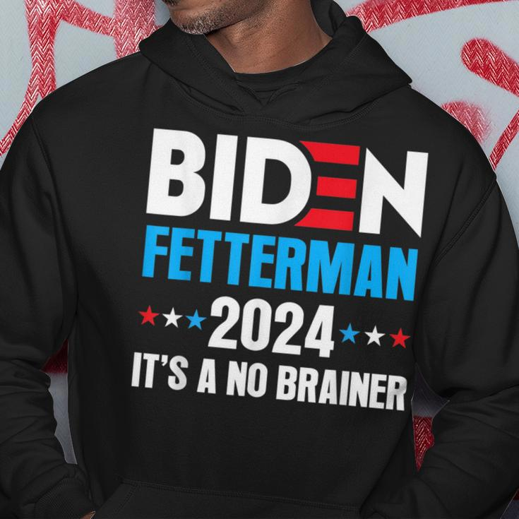 Biden Fetterman 2024 Its A No Brainer Political Joe Biden Hoodie Unique Gifts
