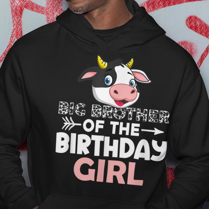 Big Brother Of The Birthday Girl Cows Farm Cow Brother Hoodie Unique Gifts