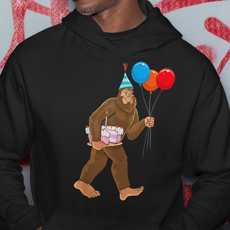 Bigfoot Its My Birthday Party Hat Balloons Boys Sasquatch Sasquatch Funny Gifts Hoodie Unique Gifts