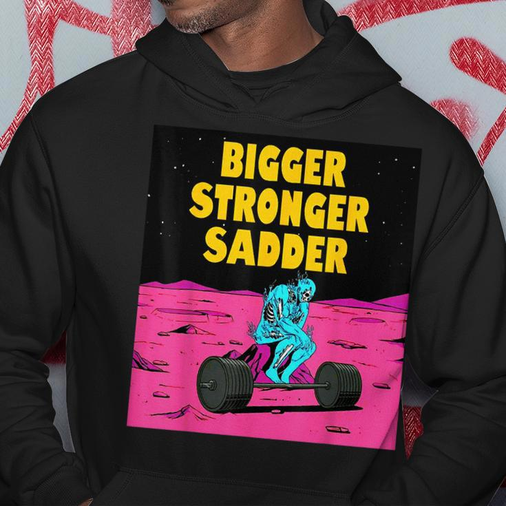 Bigger Stronger Sadder Weightlifting Bodybuilding Fitness Weightlifting Funny Gifts Hoodie Unique Gifts