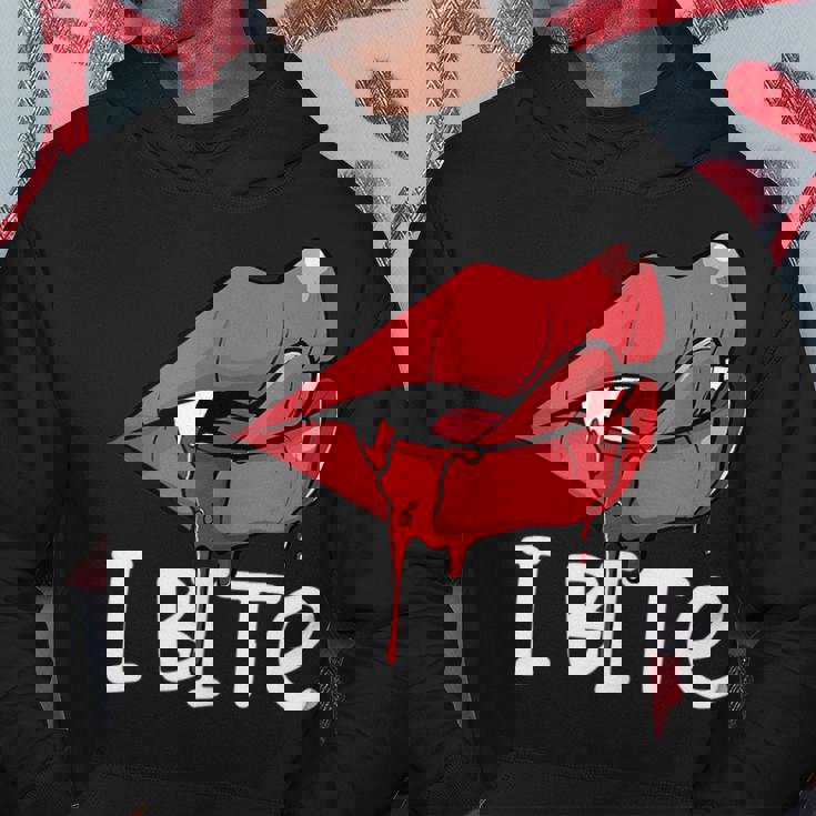 I Bite Sexy Vampire Fangs Lips Th Spooky Halloween Hoodie Unique Gifts