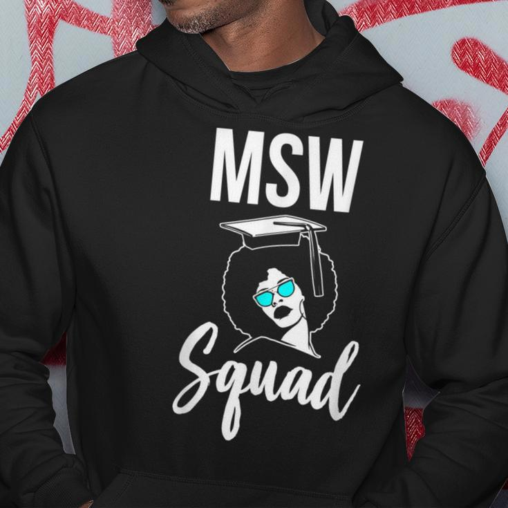 Black Queen Msw Social Work Squad Masters Graduation Hoodie Unique Gifts