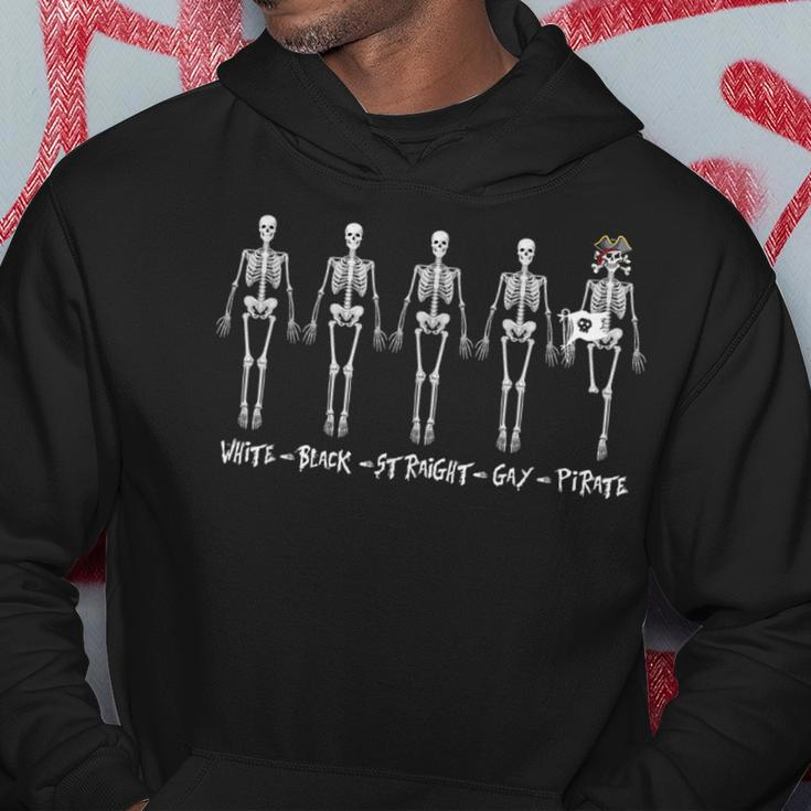 Black White Gay Straight Pirate Skeleton Lgbt Pride Human Hoodie Unique Gifts