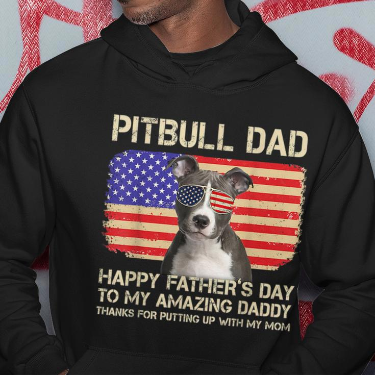 Blue Nose Pitbull Dad Happy Fathers Day To My Amazing Daddy Hoodie Funny Gifts