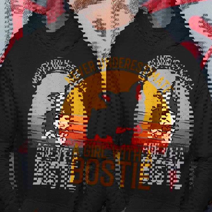 Boston Terrier Never Underestimate A Girl With A Bostie Boston Funny Gifts Hoodie Unique Gifts