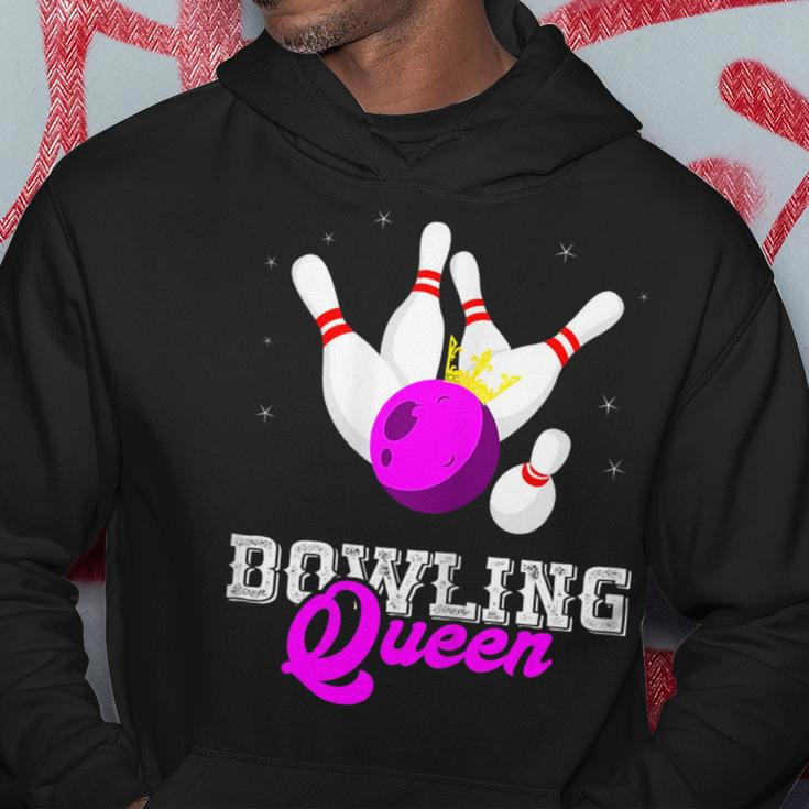 Bowling Queen Crown Bowler Bowling Team Strike Bowling Hoodie Funny Gifts