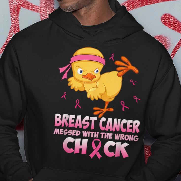 Breast Cancer Awareness Messed With The Wrongs Chick Funny Breast Cancer Awareness Funny Gifts Hoodie Unique Gifts