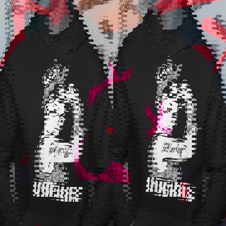 Breast Cancer Warrior Unbreakable Breast Cancer Awareness Hoodie Unique Gifts