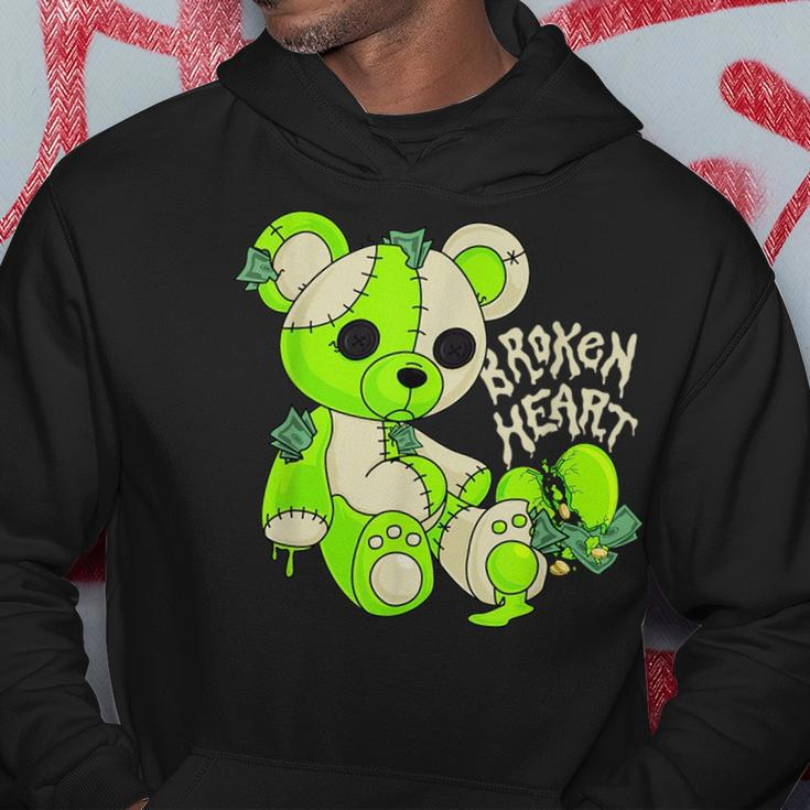 Broken Heart Bear 6 Retro Electric Green Shoes Matching Hoodie Unique Gifts
