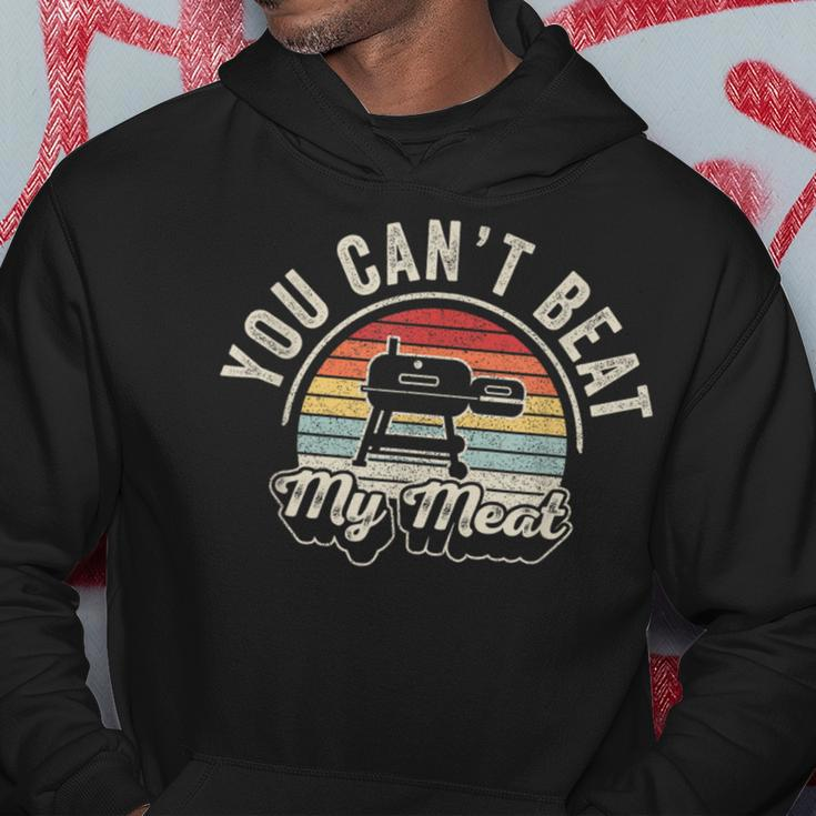 You Cant Beat My Meat Retro Bbq Pit Reverse Flow Smoker Hoodie Funny Gifts