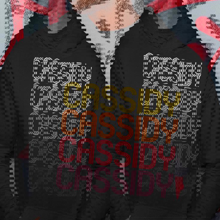 Cassidy Retro Wordmark Pattern Vintage Style Hoodie Unique Gifts