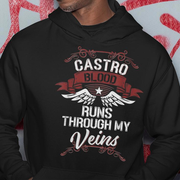 Castro Blood Runs Through My Veins Last Name Family Hoodie Funny Gifts