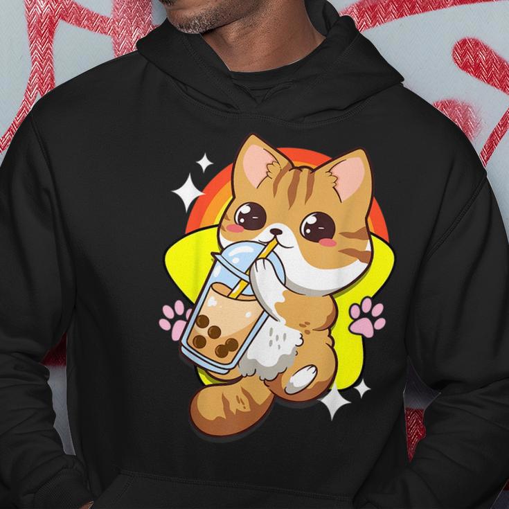 Cat Boba Bubble Milk Tea Kawaii Anime Neko Cute Kitten Hoodie | Mazezy