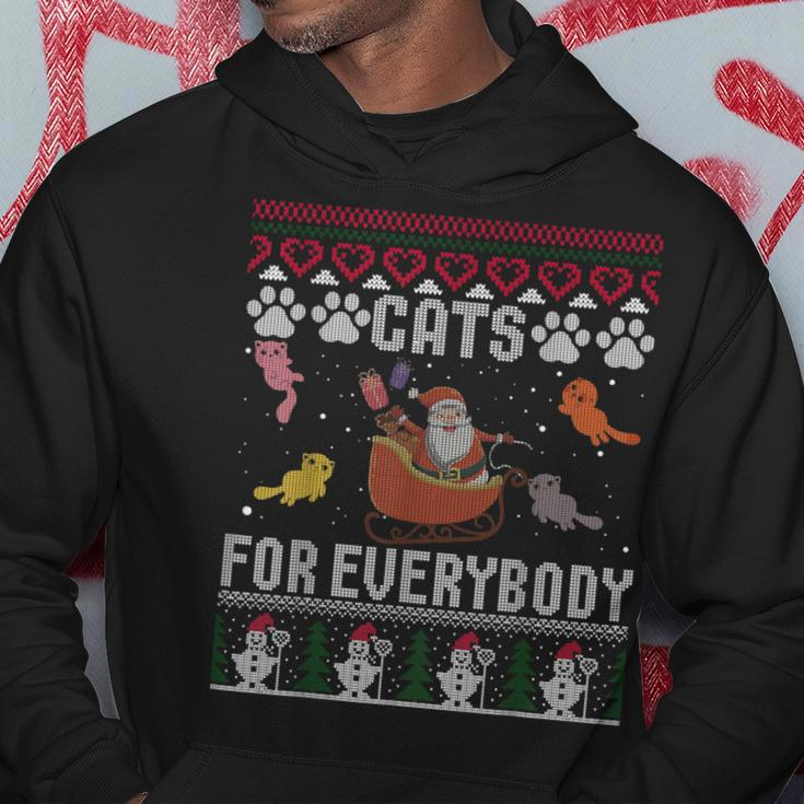 Cats For Everybody Christmas Cute Cat Lover Ugly Sweater Hoodie Unique Gifts