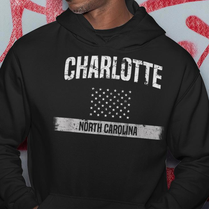 Charlotte North Carolina Pride Distressed Usa Flag Hoodie Unique Gifts