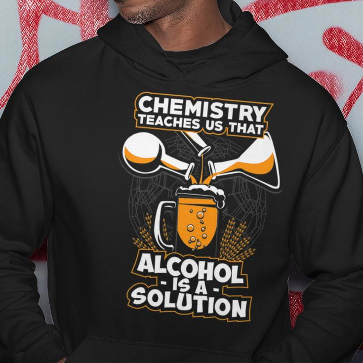 Chemistry Gift Alcohol Is A Solution Funny Science Hoodie Unique Gifts