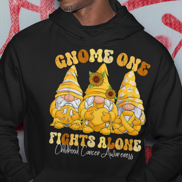 Childhood Cancer Awareness Month Gold Ribbon Gnomies Hoodie Unique Gifts