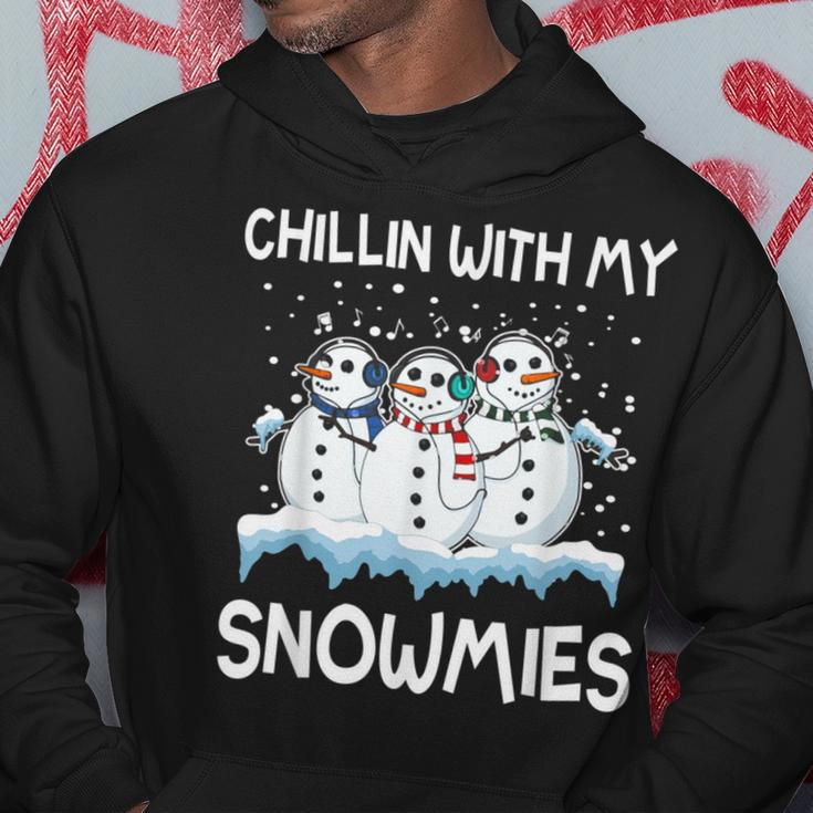 Chillin With My Snowmies Ugly Christmas Sweater Style Hoodie Unique Gifts