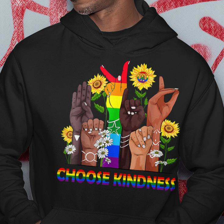 Choose Kindness Sign Language Hand Lgbtq Gay Les Pride Asl Hoodie Unique Gifts
